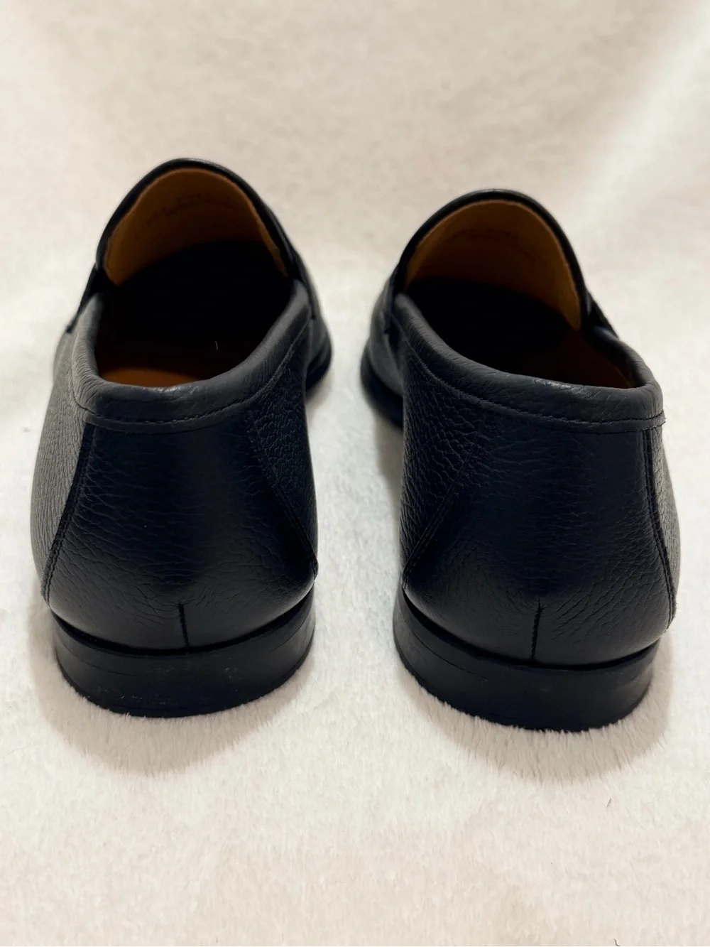 Magnanni Flex Black Pebbled Leather Penny Loafers EU 42 US 9 Italy CMB3004